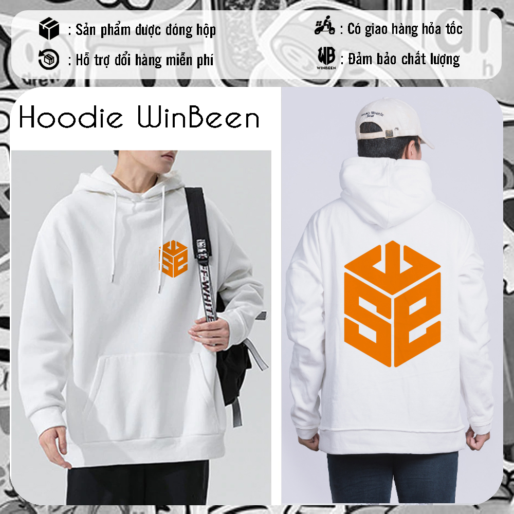 Áo hoodie nam nữ unisex form rộng tay dài hoodie WinBeen mẫu mới áo hoodie nữ dáng rộng dài tay màu đen