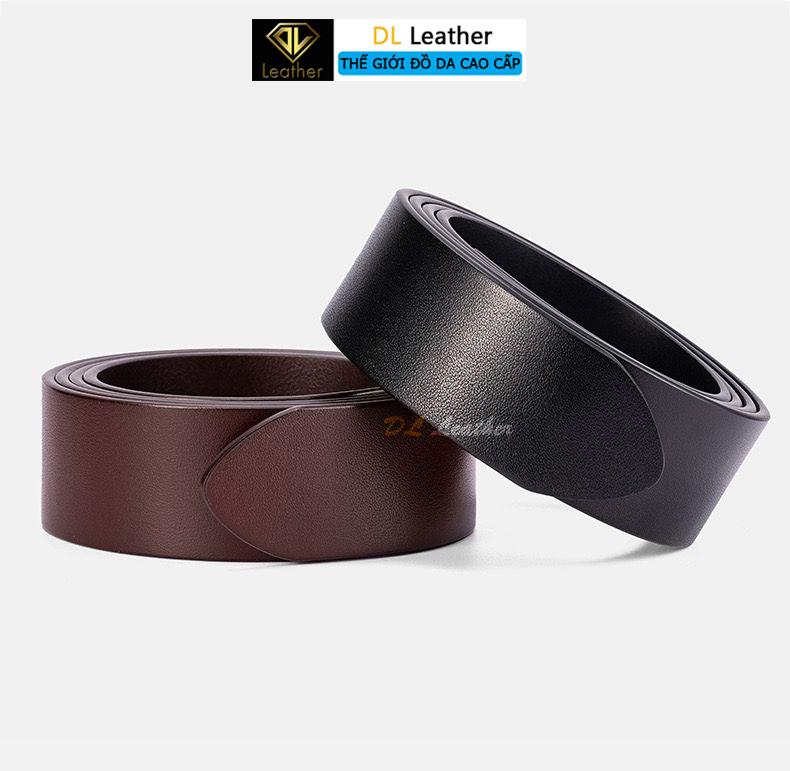 [Size 3.6cm] Thắt Lưng Nam Da Bò (Không Mặt Khóa), Dây Nịt Nam Da Thật 1 Lớp 100% (DLKK-03)