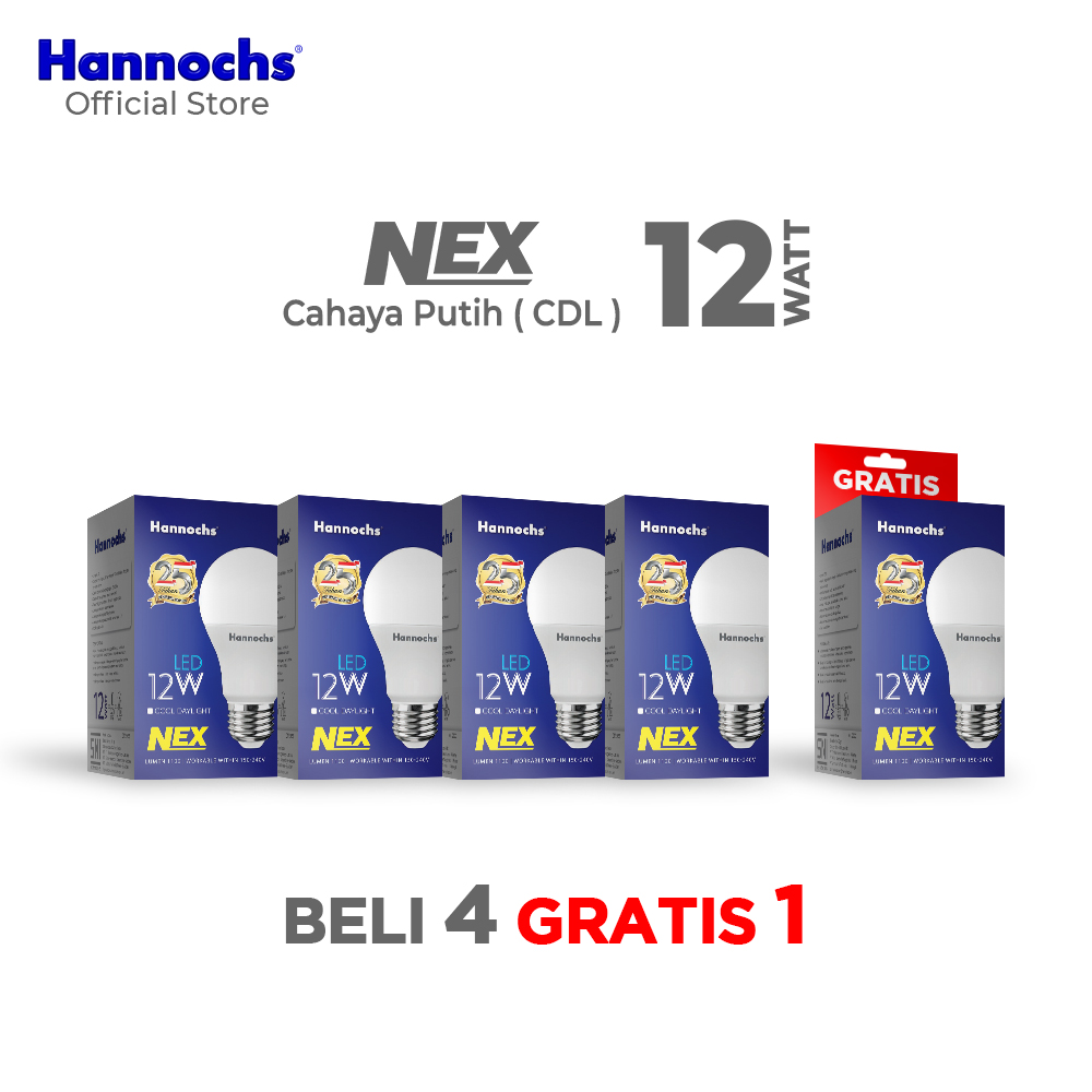 Harga lampu hias	 Hannochs Lampu Led Nex 12 Watt Cdl 5Pcs Putih Paket Murah 	