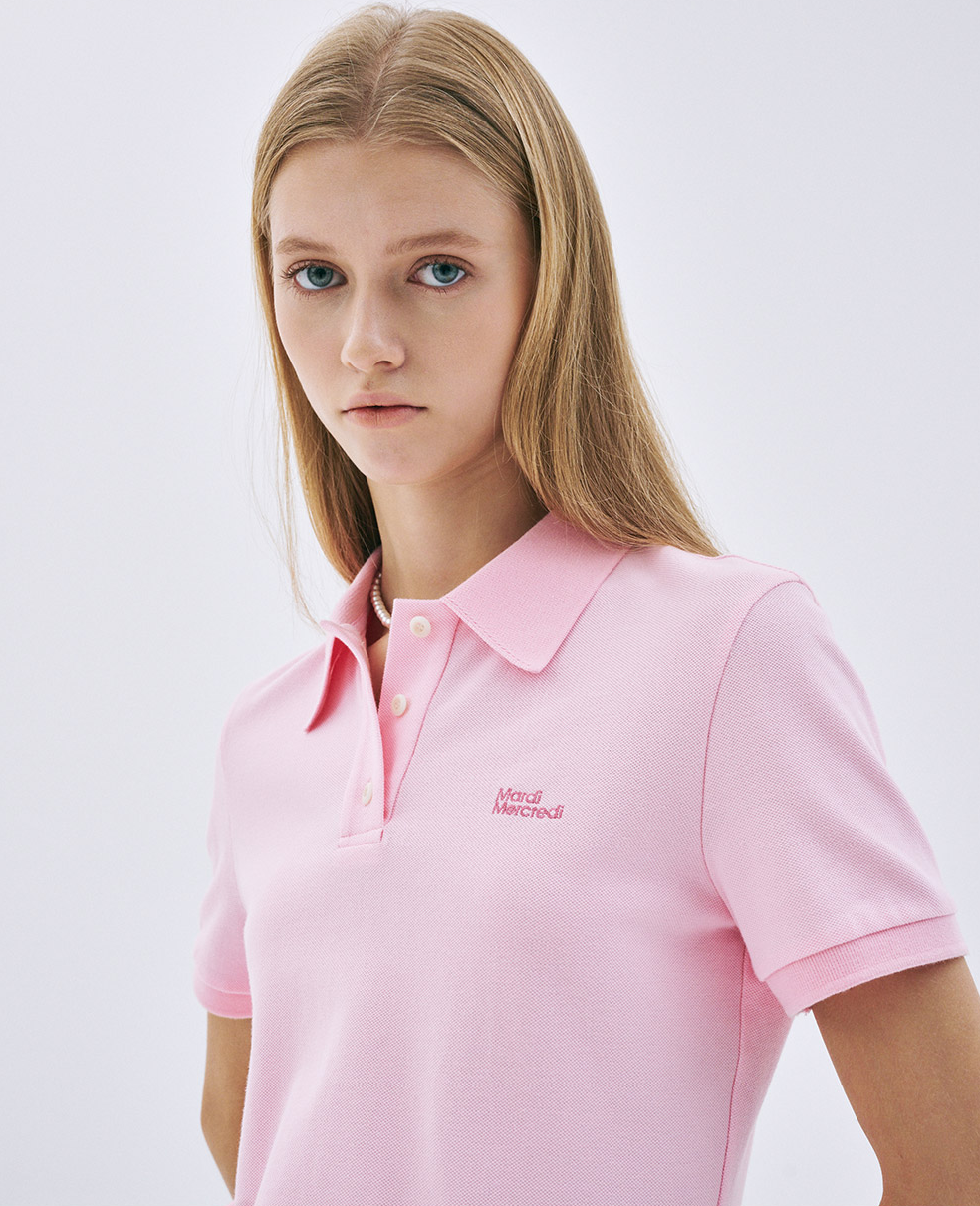 [IVE AnYujin PICK] MARDI MERCREDI SLIM FIT ESSENTIAL PIQUET T SHIRT