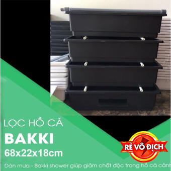 Lọc baki kèm ống dàn mưa cho bể cá, hồ koi 3 tầng 68x22x18 màu đen giá rẻ