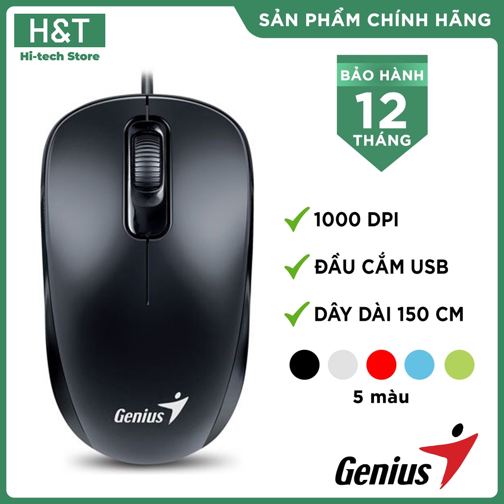 Chuột quang có dây genius dx-110 màu đen
