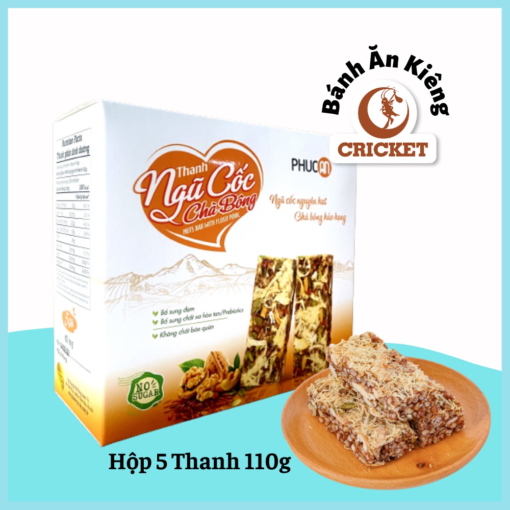 Thanh Ngũ Cốc Chà Bông Phúc An Ngũ Cốc Thơm Ngon Chà Bông Hảo Hạng - Hộp 100G (5 Gói X 20G)