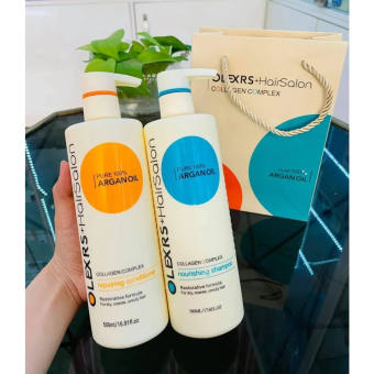 Cặp Dầu Gội Xả Olexrs Argan Oil Collagen Hair Salon 500ml