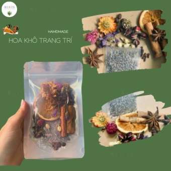 Set hoa khô trang trí nến thơm cực đẹp