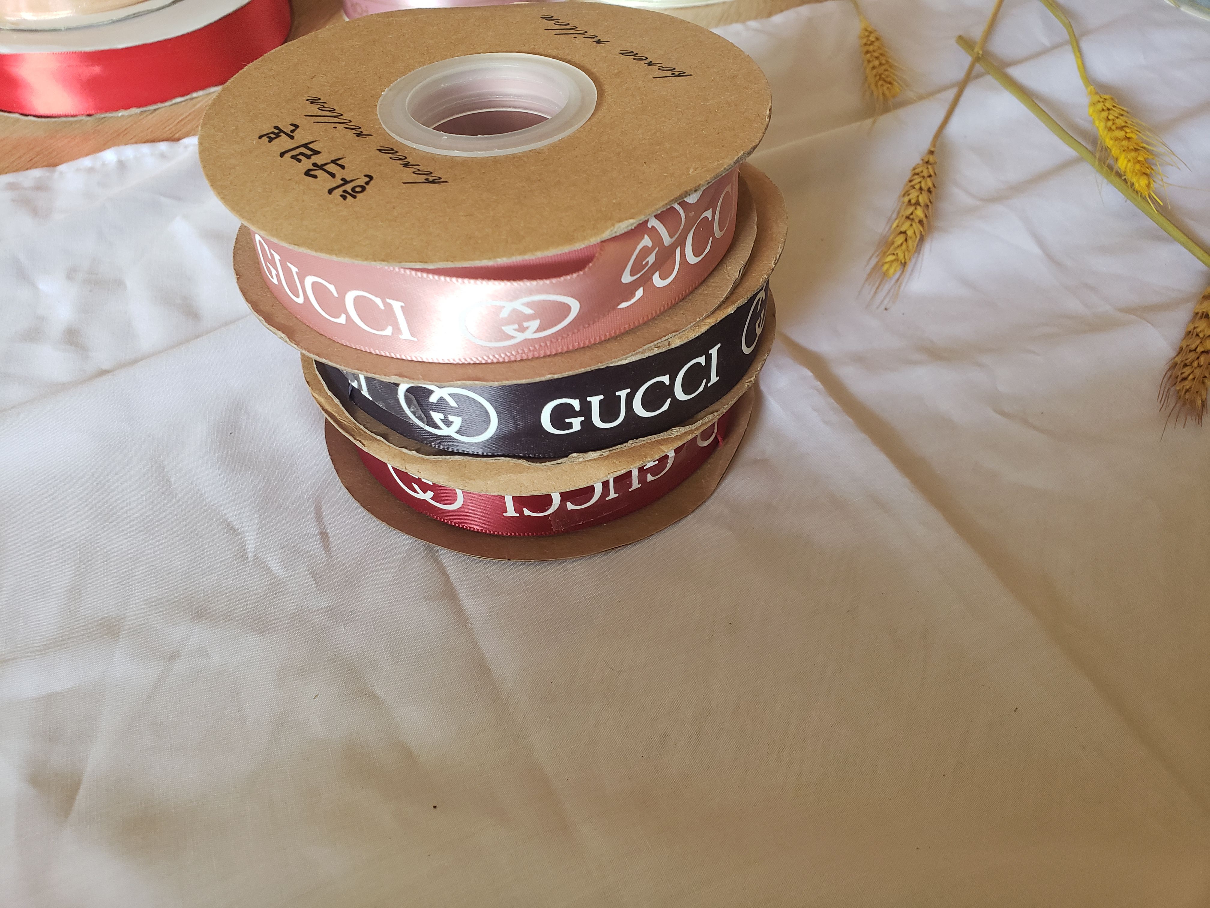 Ruy băng lụa chữ gucci 2,5cm