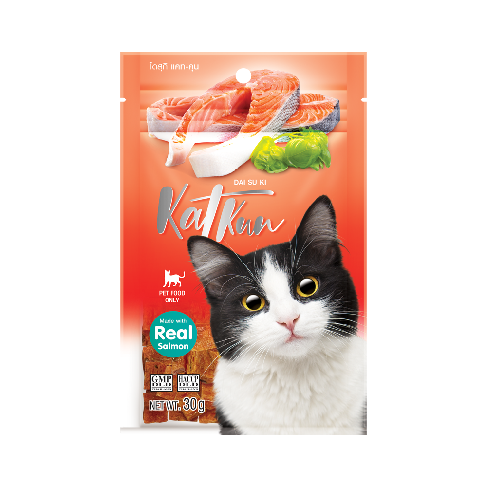 Daisuki Kat Kun Salmon 30g 1 ซอง Cube,Stick เนื้อปลาแซลมอนแท้สำหรับน้องแมว ราคา 31 บาท*ส่งฟรี