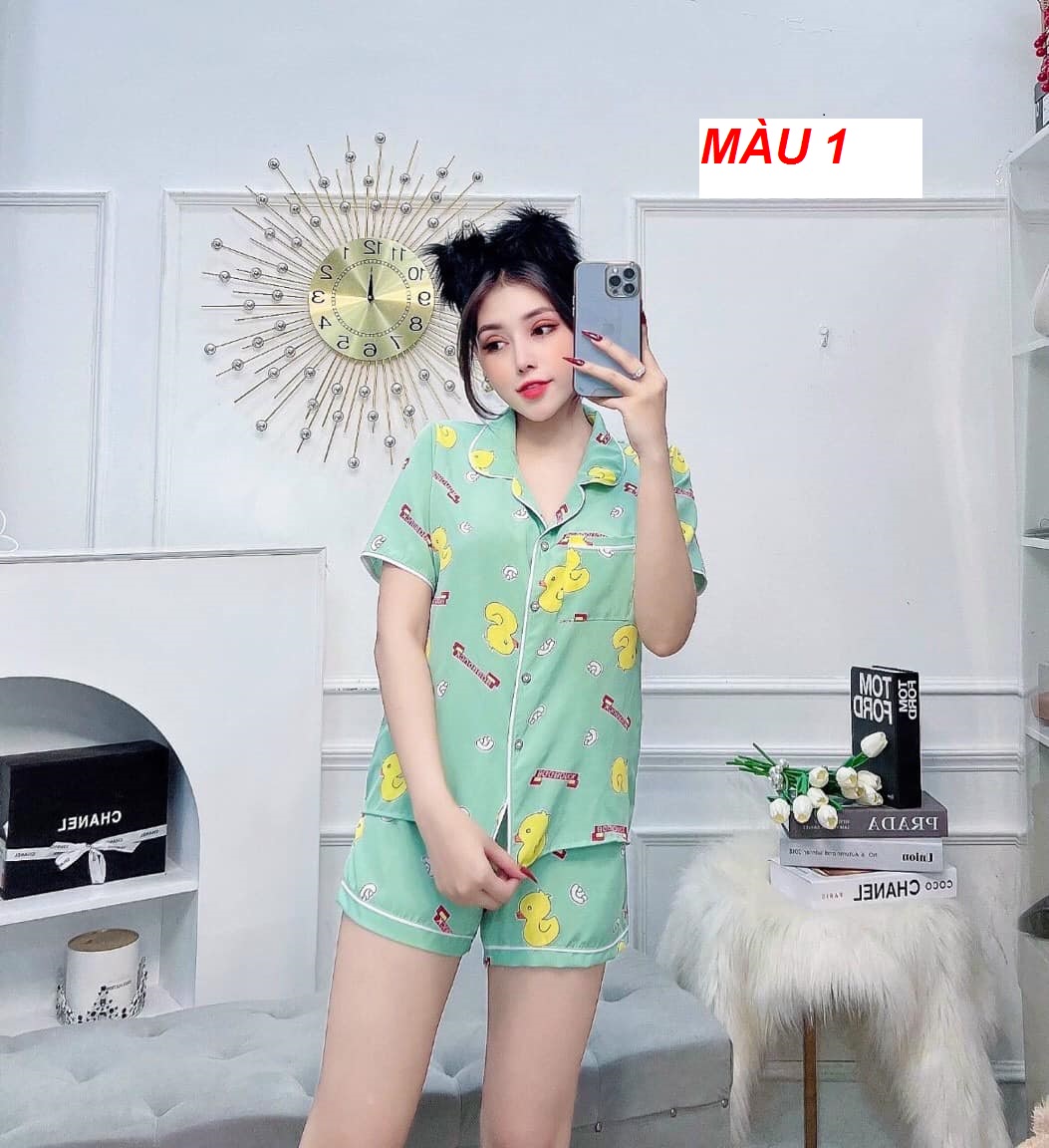 Bộ đùi pijama lụa 100d có túi quần siêu tiện lợi bn008