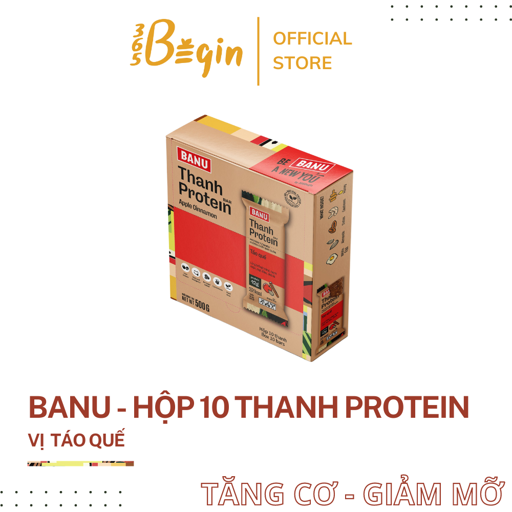 Banu - thanh energy bar - táo quế - hộp