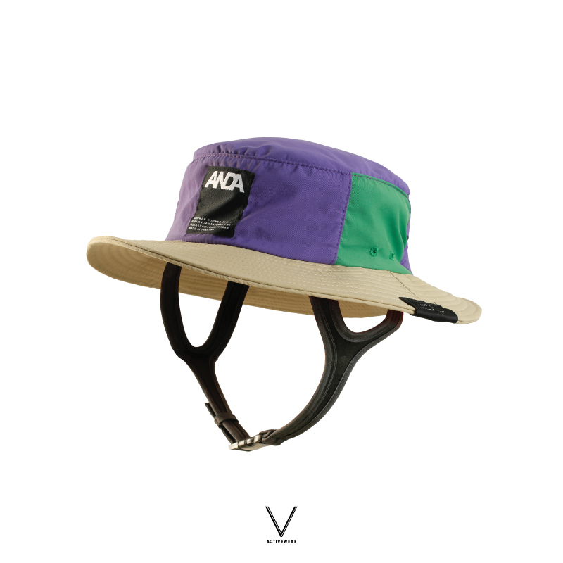 MULTI COLOR (PURPLE GREEN KHAKI) V ACTIVEWEAR x ANDAMAN SURF HAT หมวกใส่เล่นเซิร์ฟ มีสายรัดคาง สีผสม ราคา 1,290 บาท*ส่งฟรี
