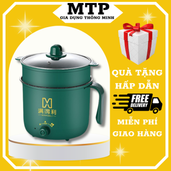 Nồi lẩu hấp điện đa năng 18cm kèm xửng hấp tiện lợi, Nồi lẩu điện mini, Nồi lẩu đa năng