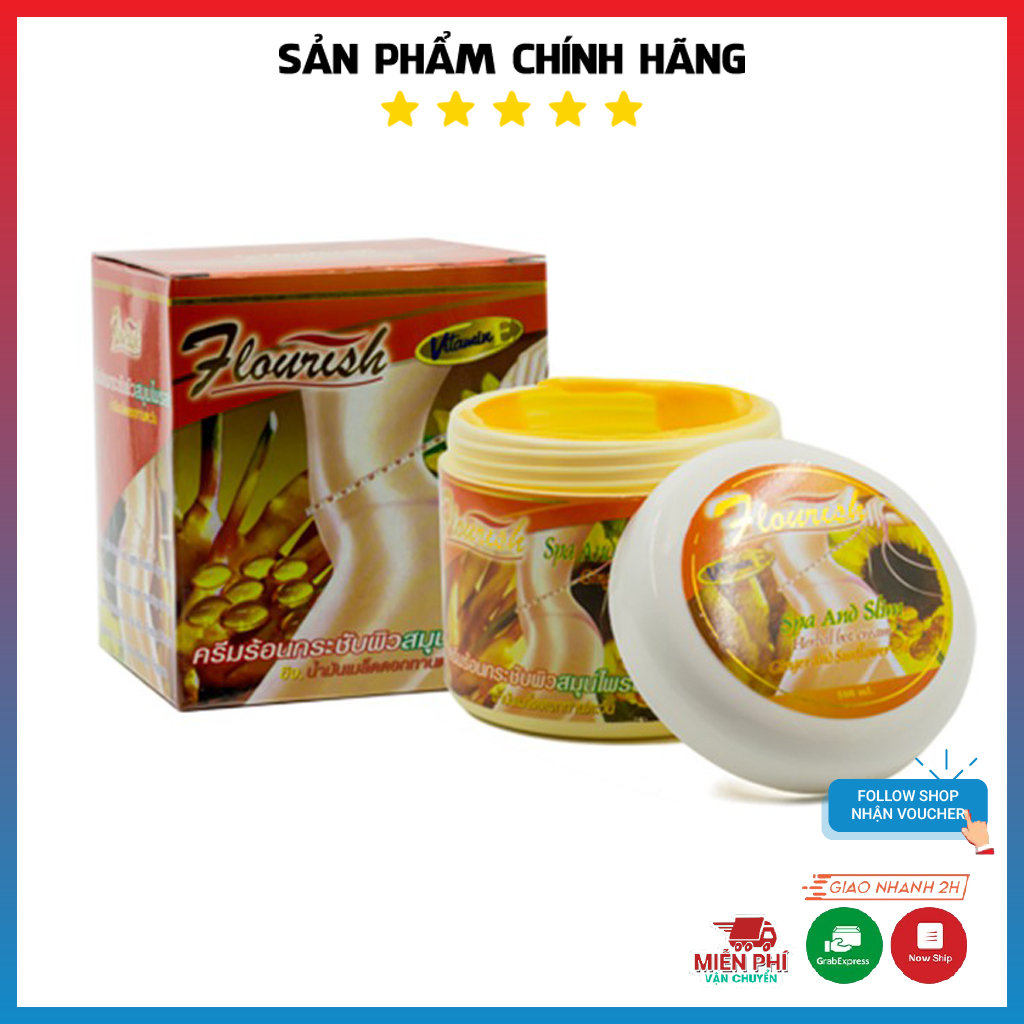 Kem tan mỡ bụng, gel tan mỡ bụng gừng ớt flourish thái lan 500ml - đánh tan mỡ hiệu quả như mỡ bụng, mỡ cánh tay, mỡ đùi, bắp tay, bắp chân làm săn chắc da, căng mịn, cho dáng vóc luôn gọn gàng và thon thả