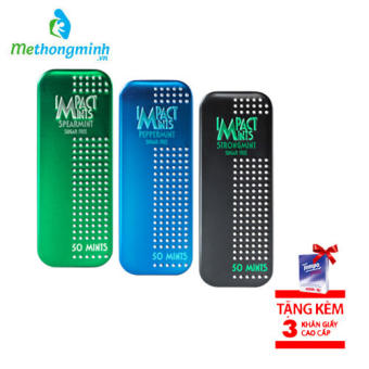 Kẹo bạc hà không đường Impact Mints 9g (tặng kèm 3 gói Tempo)