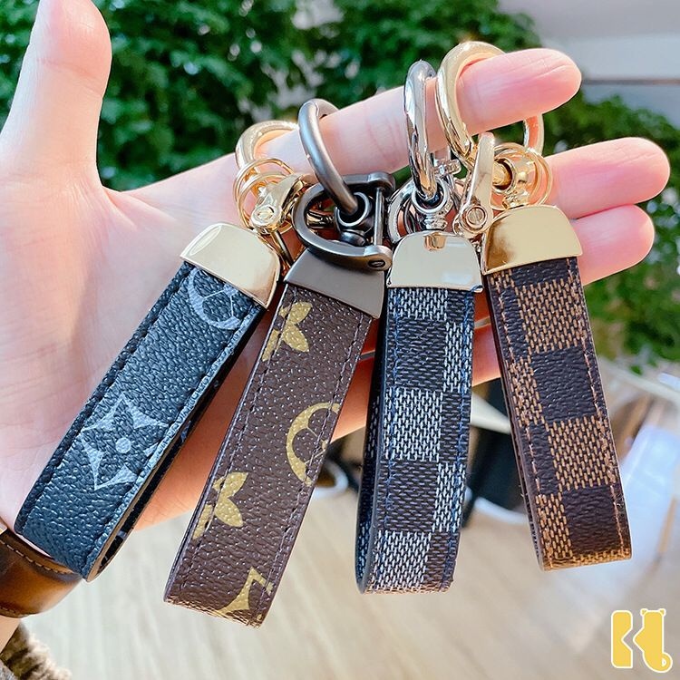 LV&GEDETE new leather key chain stainless steel car key chain