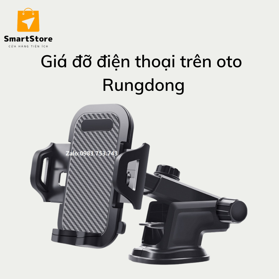 Giá đỡ điện thoại trên ô tô, giá kẹp điện thoại để đầu giường, văn phòng cao cấp xoay 360 đế hút chân không