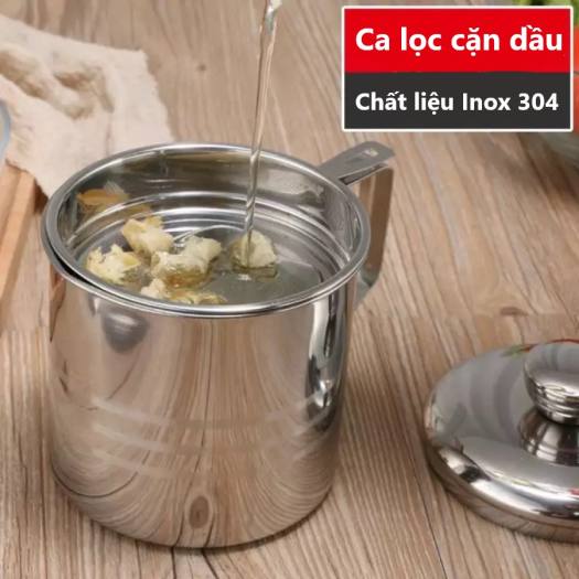 Ca Lọc Dầu Inox 304 Không Thấm Lọc Dầu Cực Trong ,Không Để Lại Cặn,Nguyên Chất Dầu Không Đen