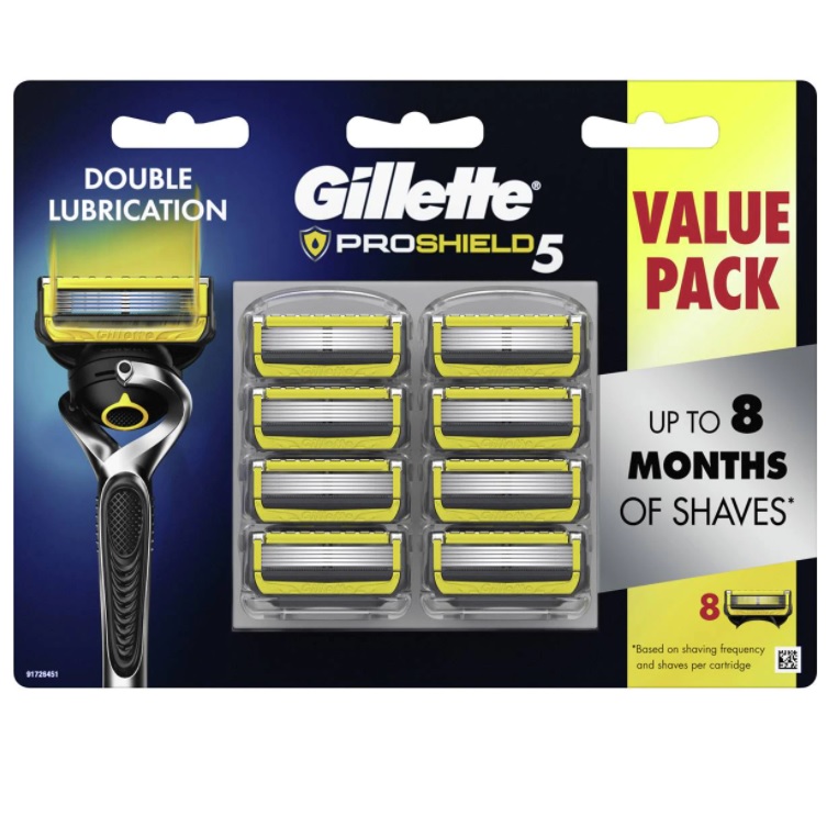 Vỉ 8 Lưỡi Dao Cạo Râu Gillette Fusion Proshield 5+1 lá chắn chuyên nghiệp