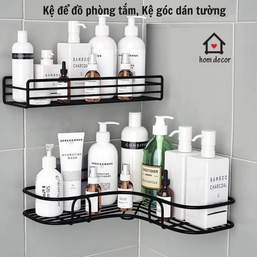 Kệ Góc Nhà Tắm Dán Tường Siêu Dính, Kệ Để Đồ Gia Vị Nhà Bếp Đa Năng Chịu Lực 10KG