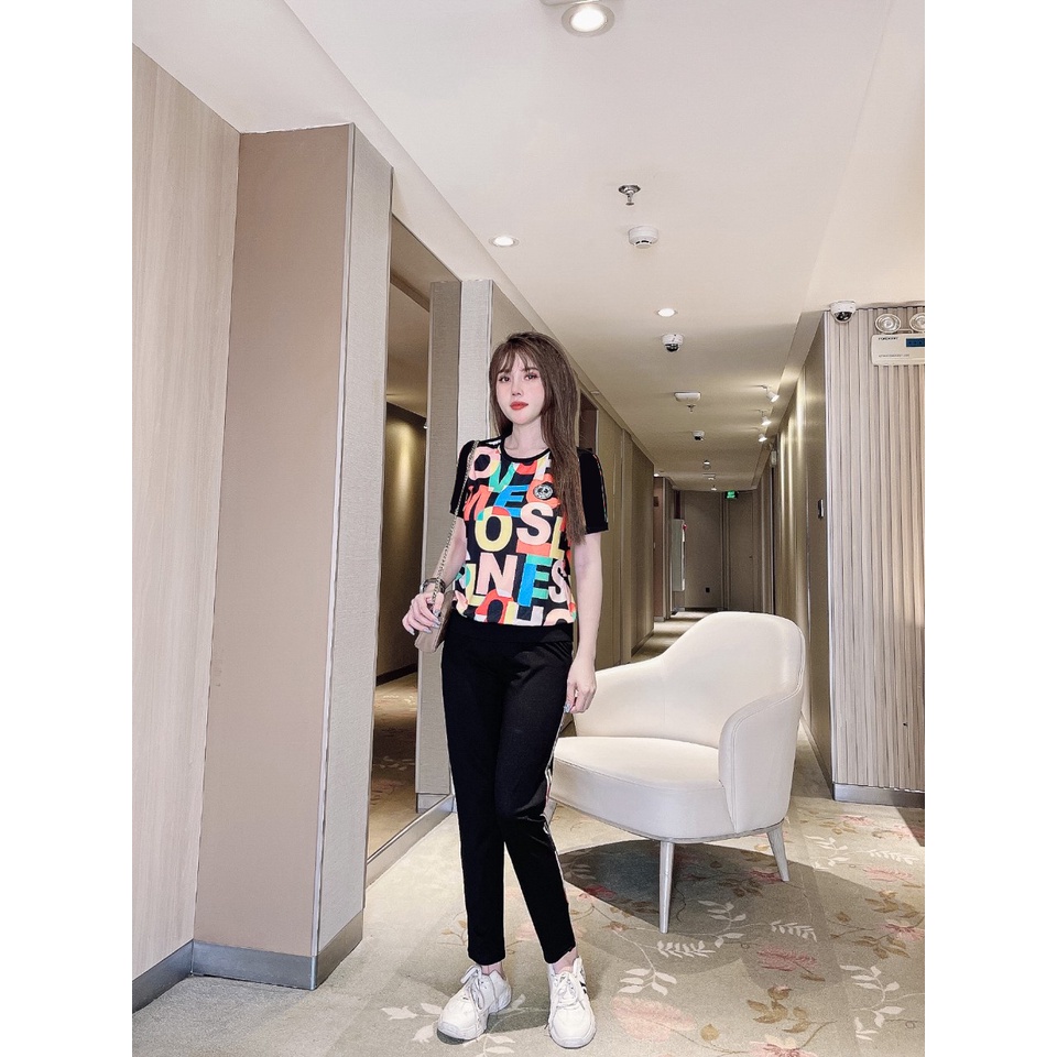 Đồ bộ thun cotton dài họa tiết in 3D chữ OH