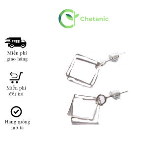 Khuyên tai khối vuông lồng - Chetanic