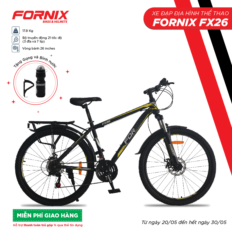 [Trả góp 0%] Xe đạp địa hình Fornix FX26 - Vòng bánh 26 inch- Bảo hành 12 tháng