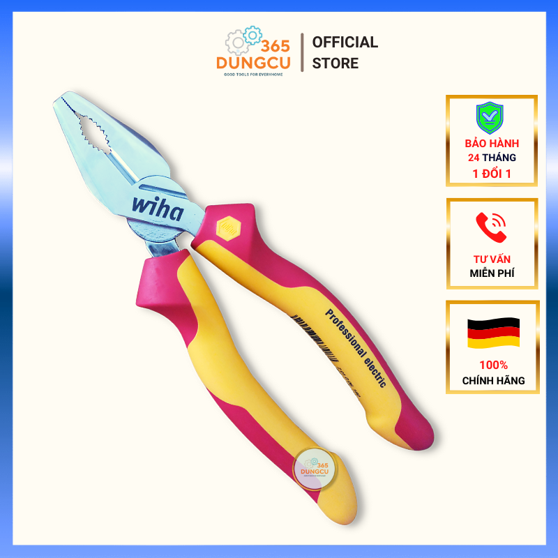 Kìm đa năng cách điện 1000v wiha 26708 germany 180mm - hàng chính hãng