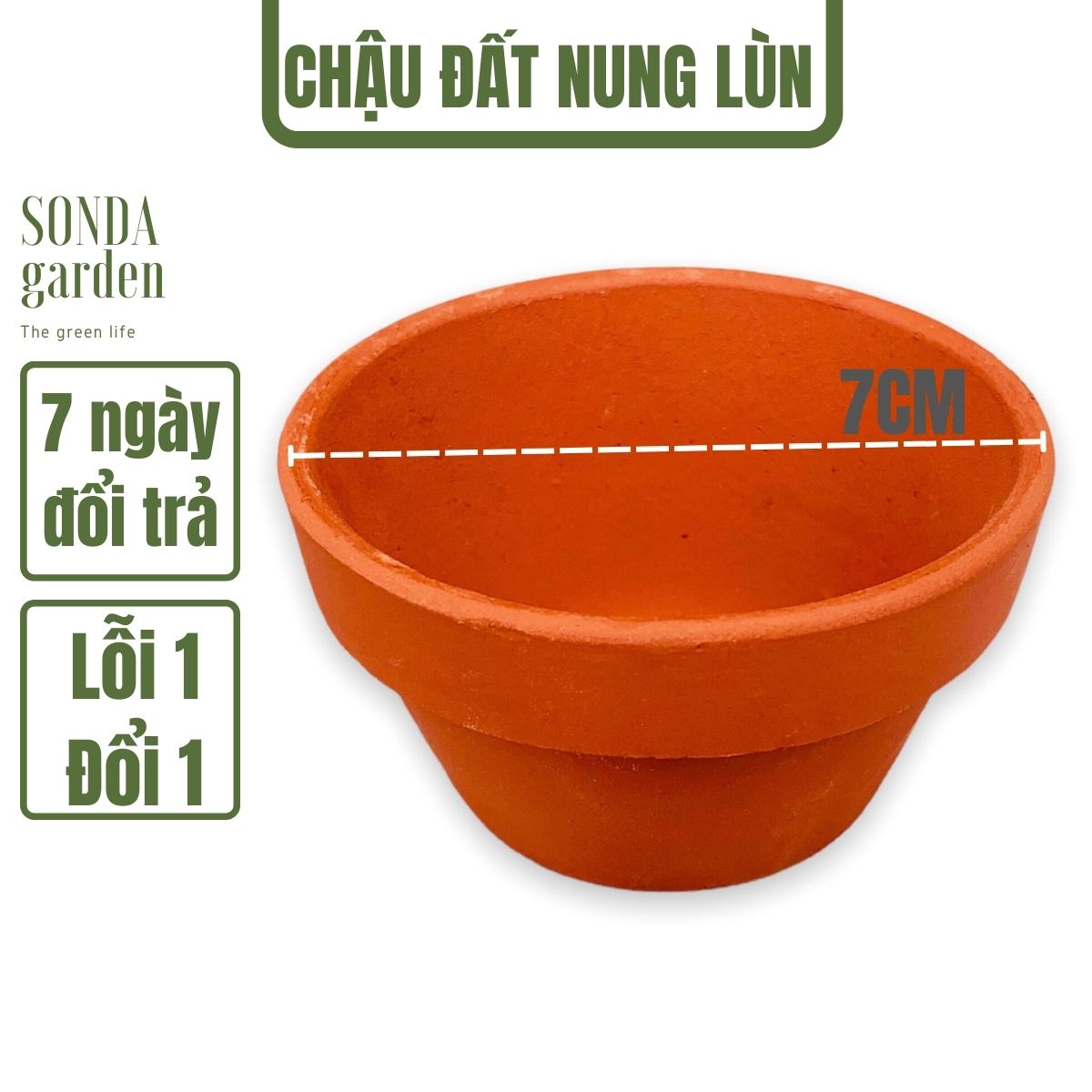 Chậu đất nung nâu lùn đường kính 7cm siêu đẹp lỗi 1 đổi 1