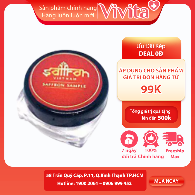 Nhụy hoa nghệ tây Saffron Sample 0.1gram/lọ