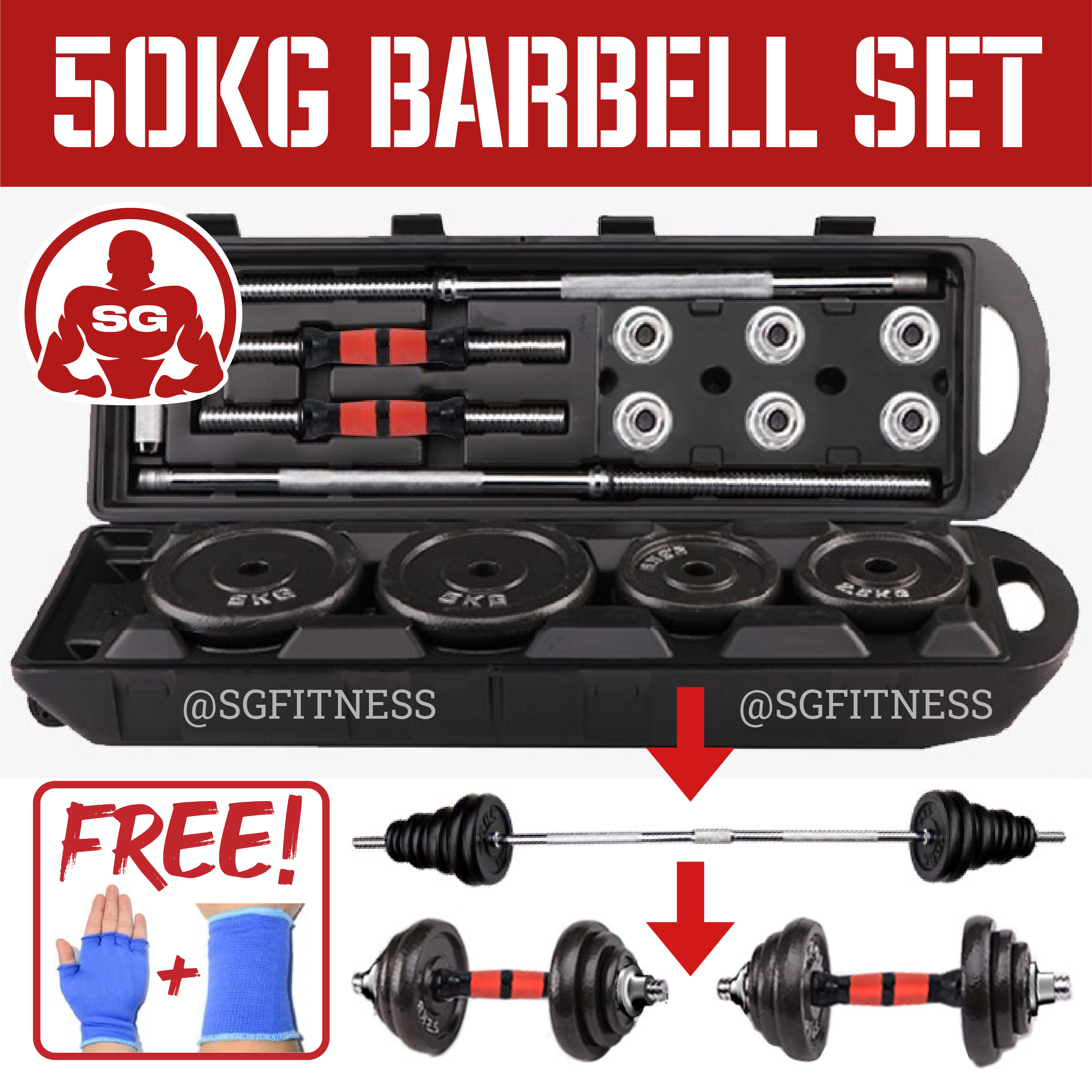 Gym equipment combo online 50 kg