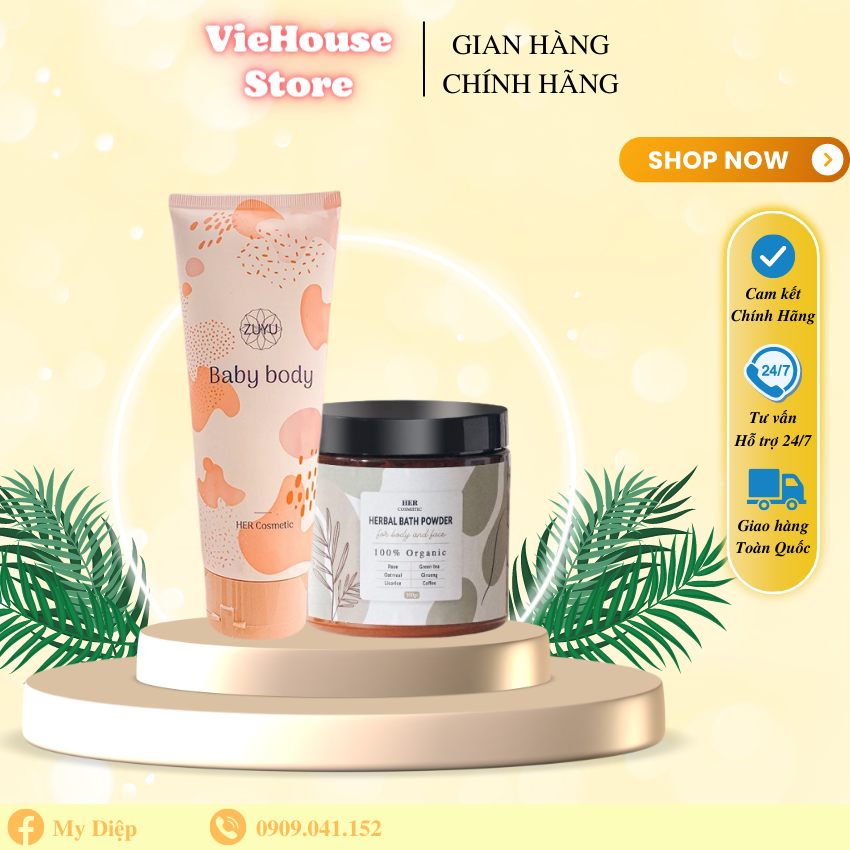 Combo Tắm Trắng Thảo Mộc Bộ sản phẩm tắm trắng thảo dược body giúp da Trắng sáng khỏe mạnh - Bột ủ trắng da toàn thân