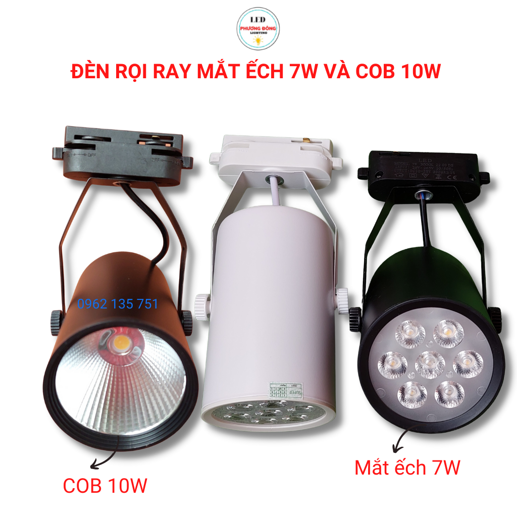 Đèn rọi ray mắt ếch 7w và cob 10w