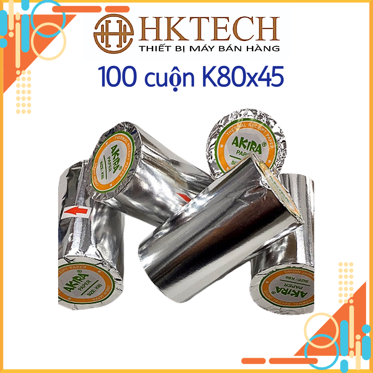 100 cuộn giấy in nhiệt k80 x45 akira chính hãng