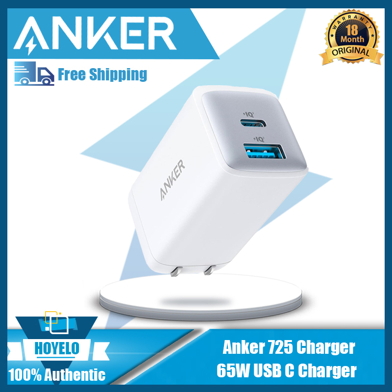 Anker bộ sạc usb c 65w, bộ sạc 725, bộ sạc tường du lịch hai cổng siêu nhỏ gọn có thể gập lại cho macbook pro/air, ipad pro, galaxy s21/s10, dell xps 13, note 20/10 +, iphone 13/pro, pixel và hơn thế nữa