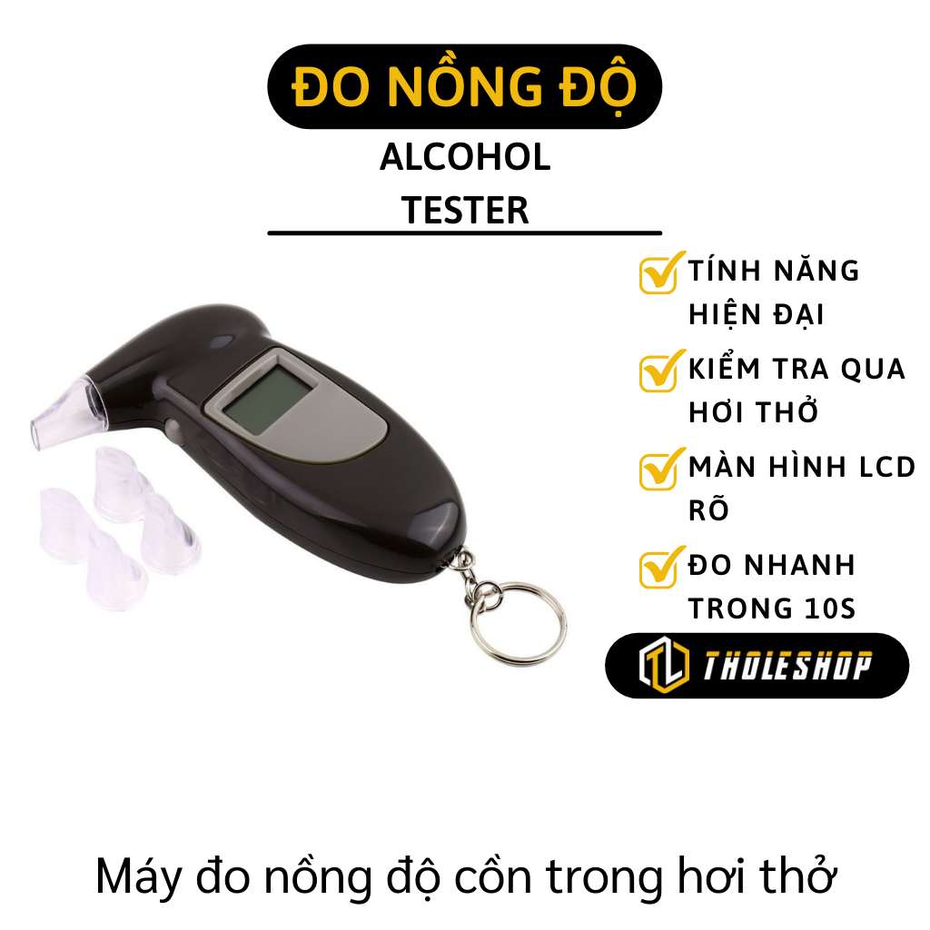 Máy đo nồng độ cồn trong hơi thở - Máy đo nồng độ cồn bằng tauy Alcohol Tester nhanh chóng, chính xác