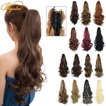 Tóc Đuôi Ngựa Dài 22Inch Tóc Nối Sợi Tổng Hợp Kẹp Tóc Kẹp Tóc Màu Nâu Đen Tự Nhiên Cho Nữ