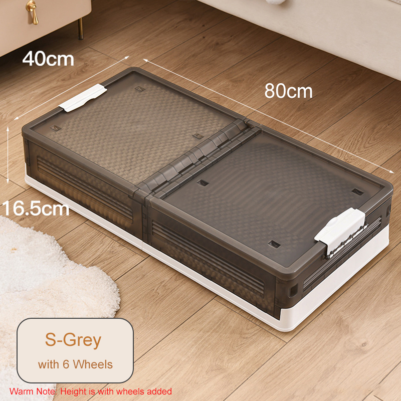Homy Underbed Storage Box with 6 Wheels  Double Sided Folding Under Bed Storage Box Clothes Organizer