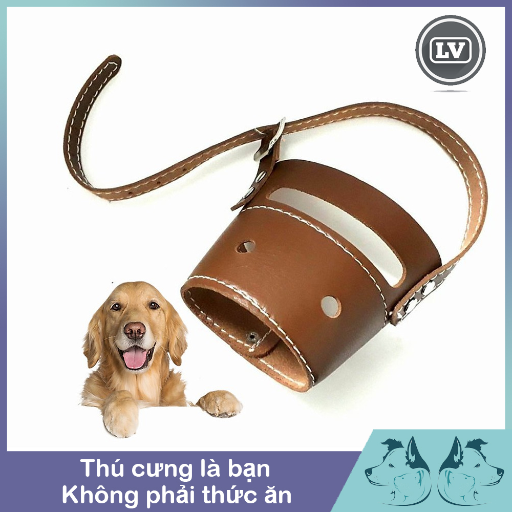 Rọ Mõm Chó Bằng Da Có Dây Thu Nới