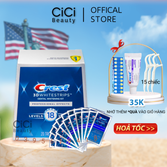 Full Liệu trình 20 ngày (20 gói) miếng dán trắng răng Crest Professional Effects