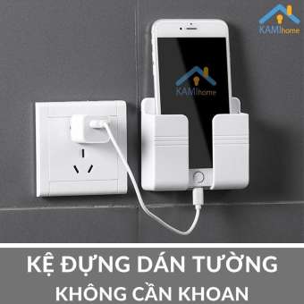 Kệ gắn tường đựng điện thoại - điều khiển (Dán hoặc Khoan) cỡ 8 x 10cm mã 18011 (N1)