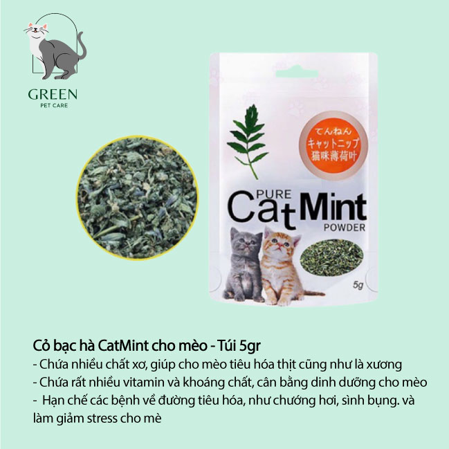 Cỏ bạc hà cho mèo CatMin - Catnip gói 5gr
