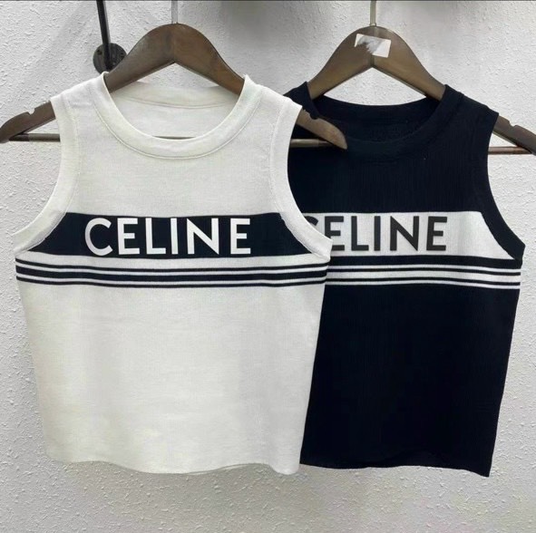 Áo len nữ mongtoghi croptop Ce-line kiểu áo ba lỗ sát nách