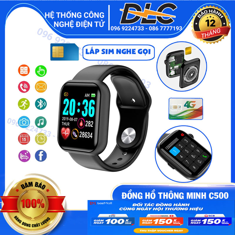 [HCM]( HÀNG CAO CẤP ) Đồng hồ thông minh Lắp Sim Nghe Gọi Trực Tiếp Theo Dõi Sức Khỏe, Tiếng Việt - Bảo Hành 6 Tháng