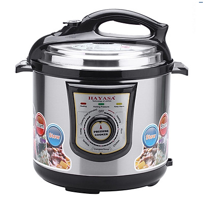 Nồi áp suất điện hayasa 6Lit-Tặng kèm xửng hấp inox cao cấp. Nồi áp suất điện cao cấp chính hãng BH 24T.