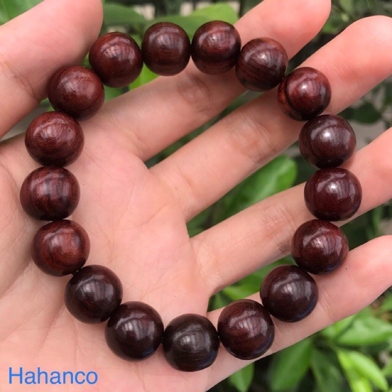 Vòng tay gỗ cẩm lai đỏ phong thủy - vân gỗ cực đẹp - bh676 - hahanco
