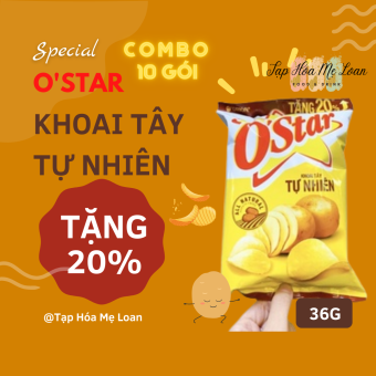 COMBO 10 Gói Bánh Snack Bim Bim O'star Vị Khoai Tây Tự Nhiên 36g