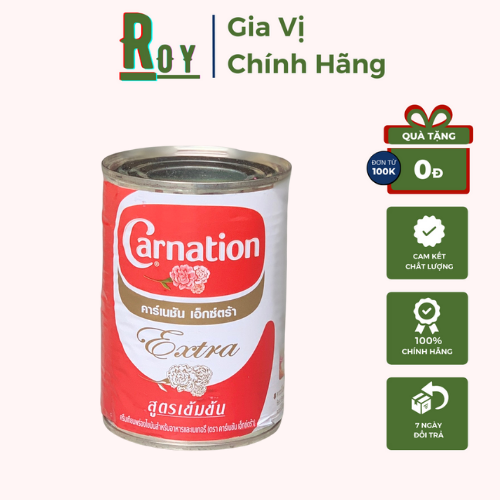Sữa nước béo Carnation Thái Lan - Lon 385g - Hoa hồng ROY THAI