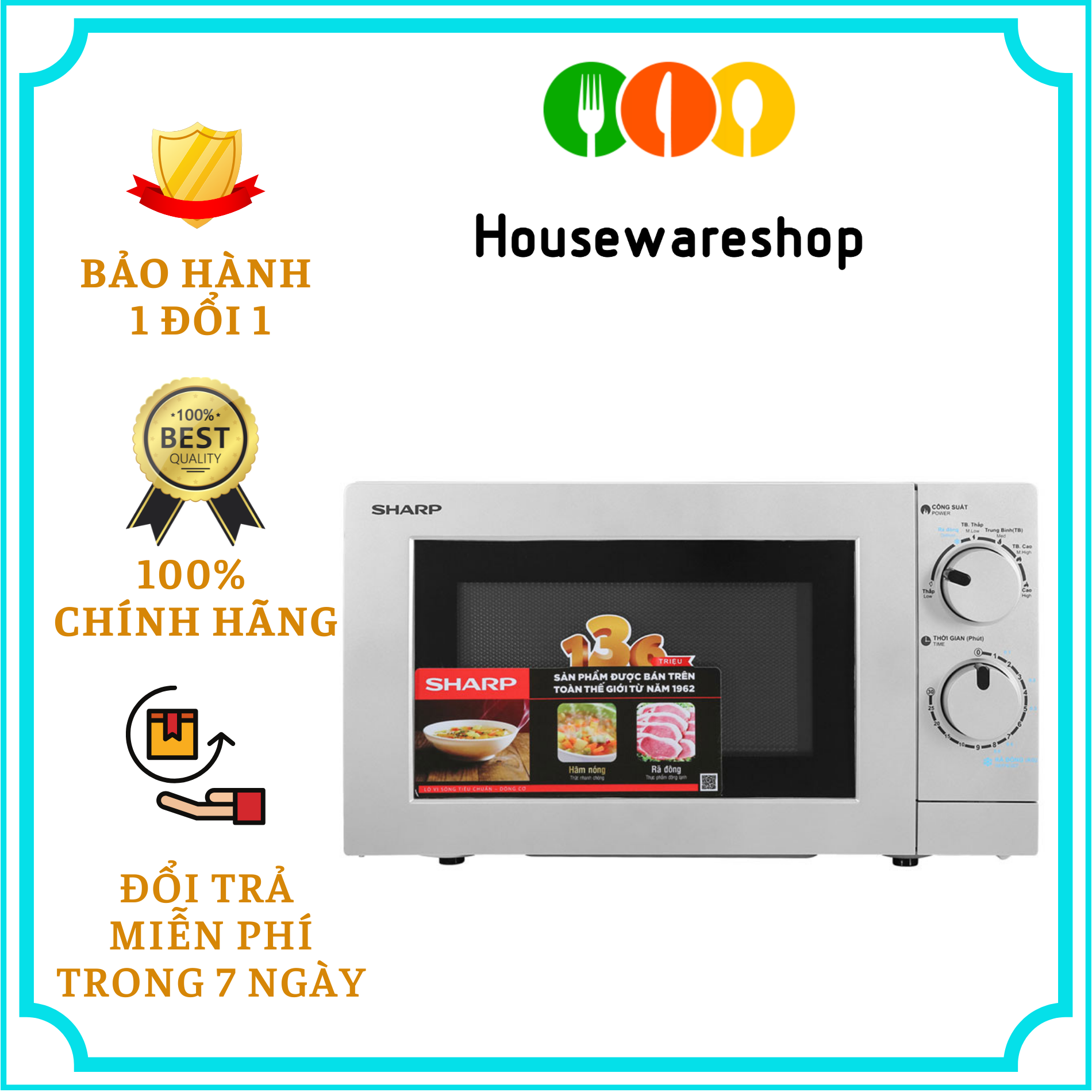Lò vi sóng sharp r-207vn-sl 20 lít công suất tối đa 1200w