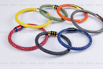 Vòng tay da cá đuối 6mm nhiều màu. Vòng đơn , vòng đôi cá tính.