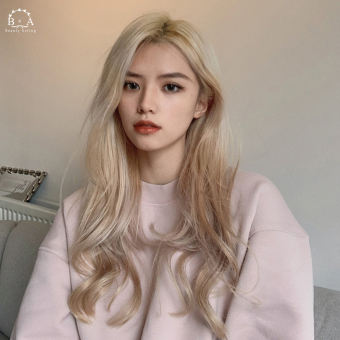 Tóc Giả Dài Gợn Sóng Màu Trắng Kem Tóc Giả Tự Nhiên Sử Dụng Hàng Ngày Cho Nữ Tóc Giả Sợi Tổng Hợp Chịu Nhiệt 68Cm Nhẹ Cho Bữa Tiệc Ăn Mặc Lạ Mắt