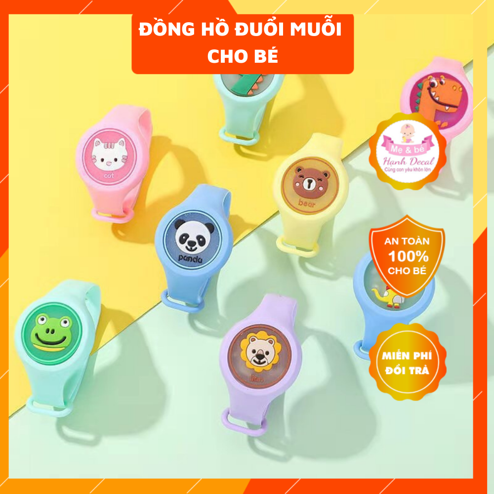 (Chọn mẫu) Đồng Hồ Tinh Dầu Đuổi Muỗi Phát Sáng Hoạt Hình Dễ Thương Cho Bé kèm hộp  FREESHIP